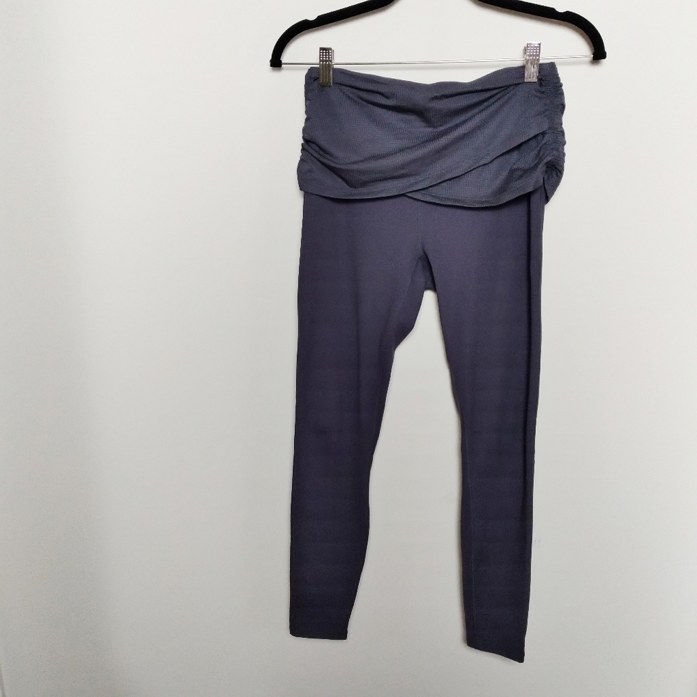 Fabletics Gray Leggings with Ruched Waistband Size Small